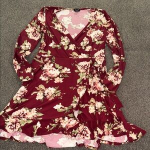 Justify Faux Floral Wrap Dress